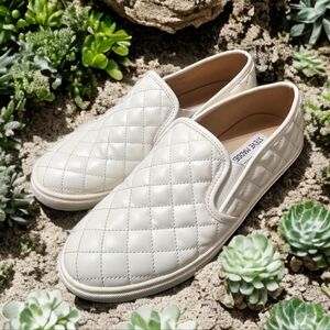 Steve Madden Leather Flocked Slides